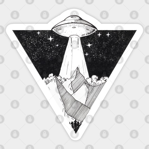 Alien Abduction Sticker by Red Rov